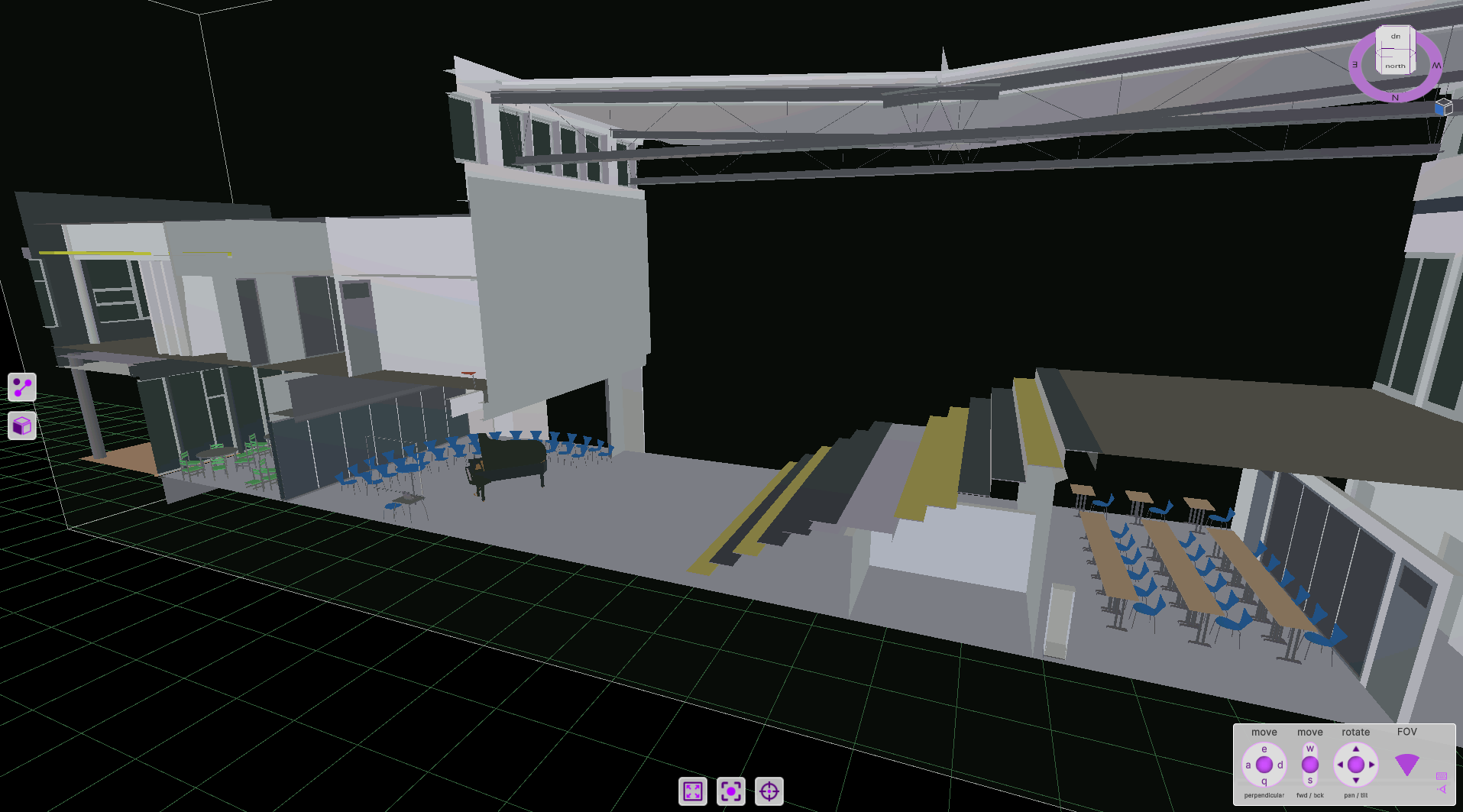 High School BIM model - cross section iso view